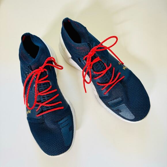 UNDER ARMOUR Navy Blue Red White HOVR Veterans Rock Collab Sneakers Shoes 9.5 - Picture 7 of 14